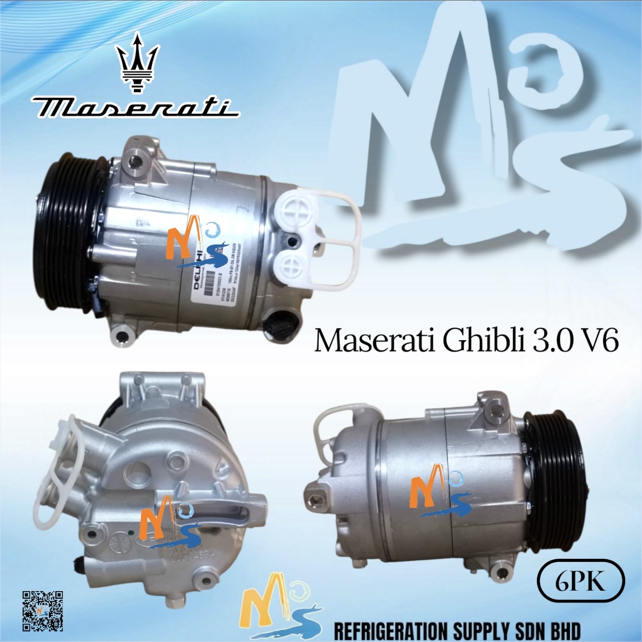 COMPRESSOR - MASERATI GHIBLI 3.0 V6 6PK ORIGINAL